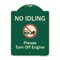 Signmission Designer Series-No Idling Please Turn Off Engine With Graphic, 24" x 18", G-1824-9829 A-DES-G-1824-9829 - alternate 1